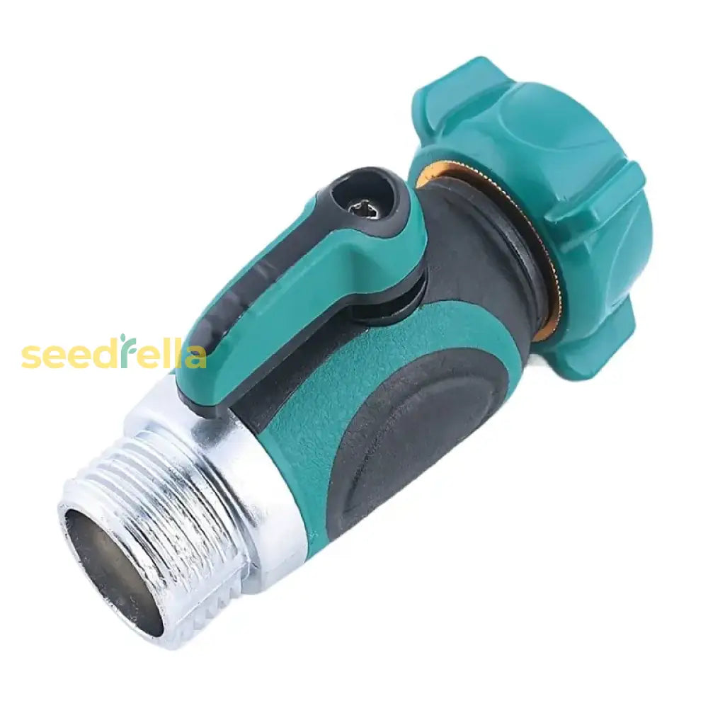 1-Way Metal Garden Hose Connector With Shut-Off Valve And Easy Turn Control Tools