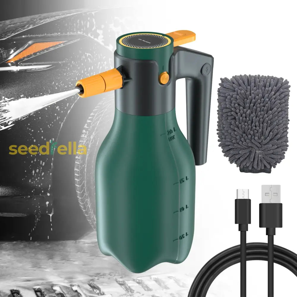 2L Usb Rechargeable Electric Foam Sprayer – For Car Wash & Garden Watering Tools