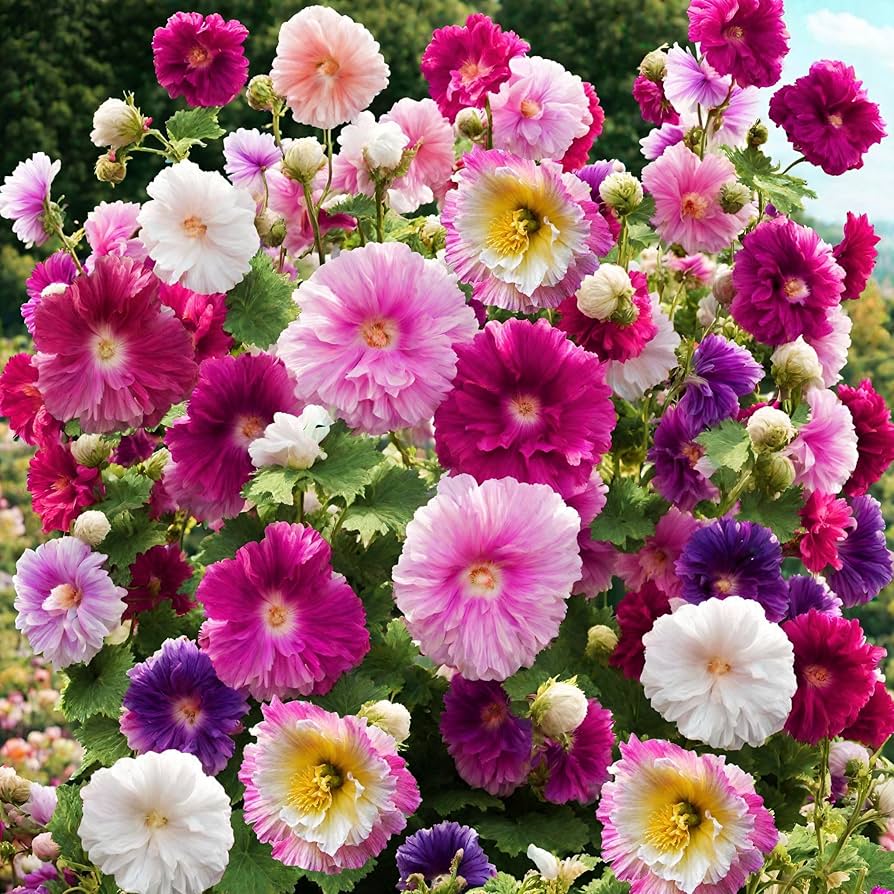 Mixed Alcea Flower seeds for Planting Low Maintenance Heirloom & GMO Free Seeds for Home Garden 
 
 Sale seeds for home garden planting
