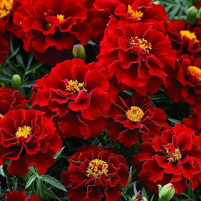 Dark Red Marigold Flower Seeds For Planting - Vibrant Annuals