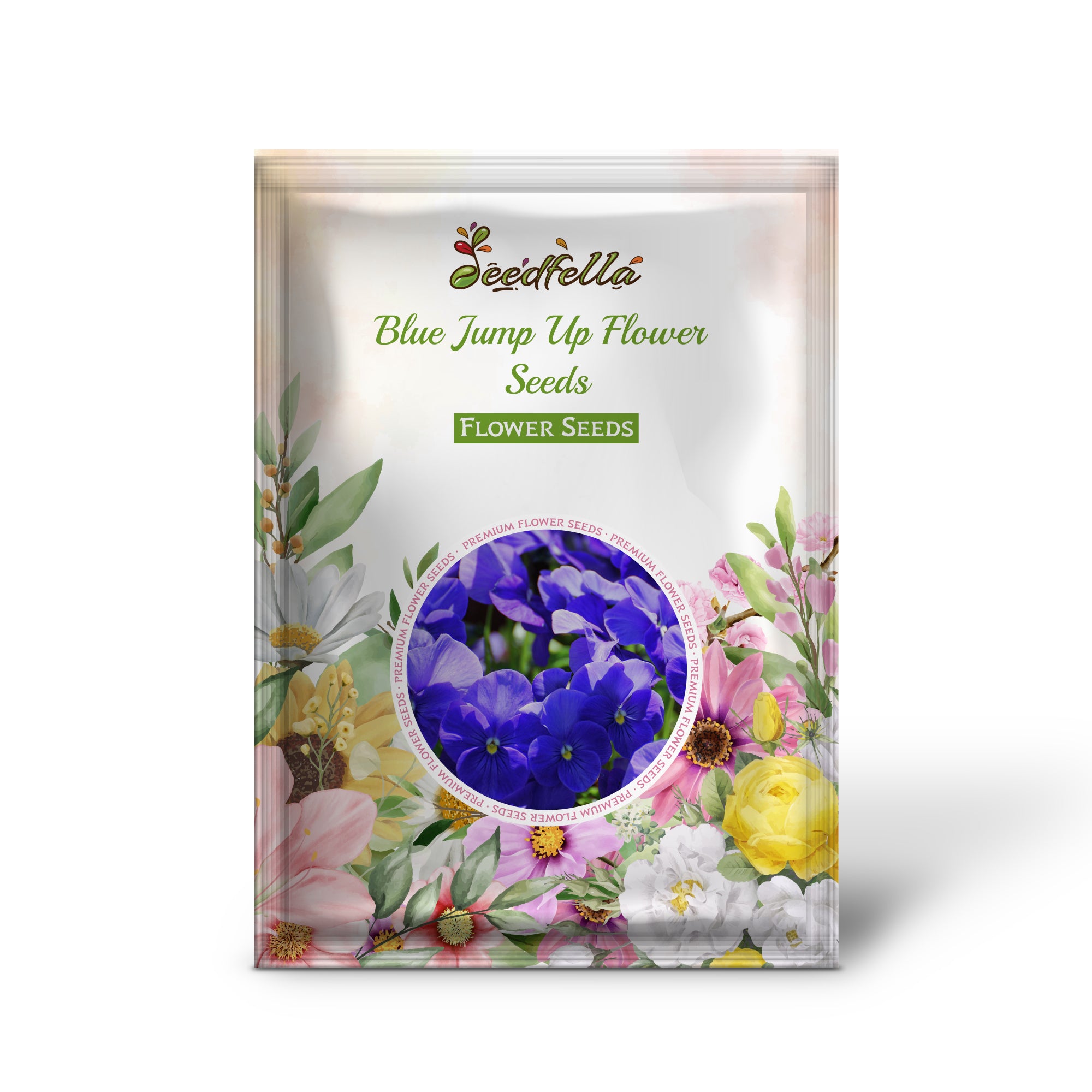 Blue Jump Up Pansy flower seeds