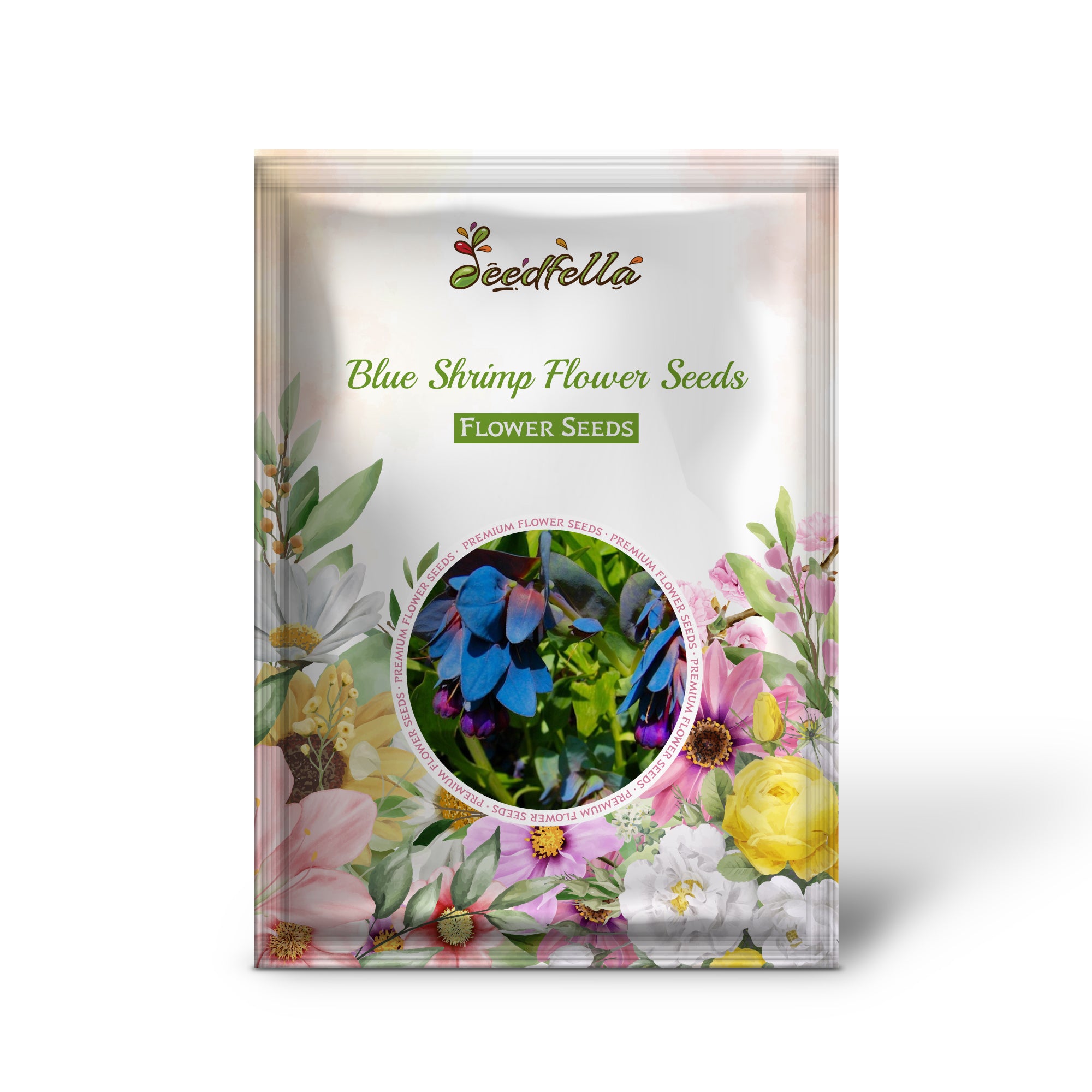 Blue Shrimp Flower blooming in garden