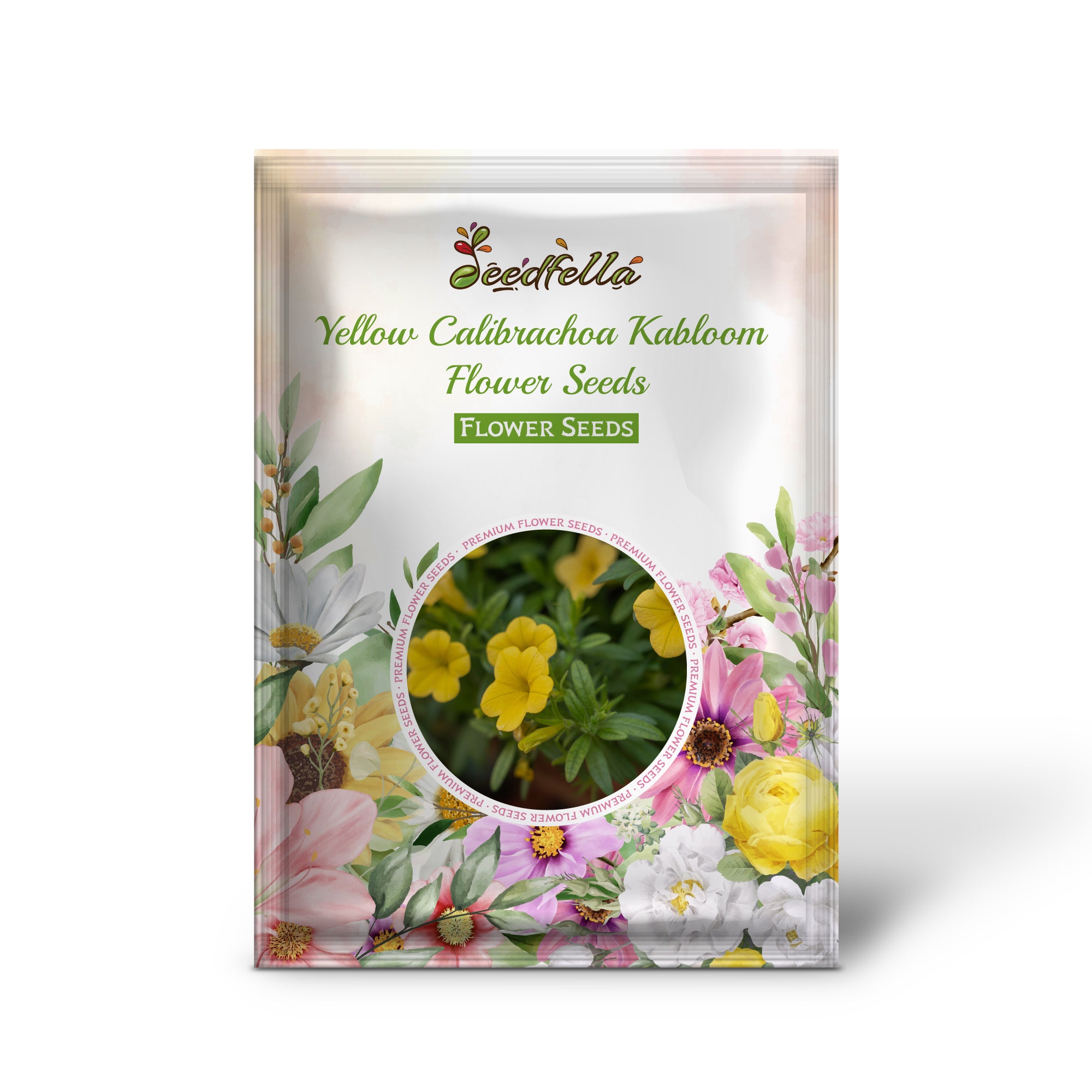 Yellow Kabloom Calibrachoa garden seeds for outdoor planting