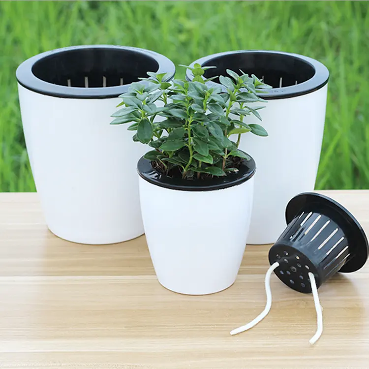 Creative Indoor Self-Watering Flowerpot – Automatic Water Absorbing Round Plant Pot Garden Tools