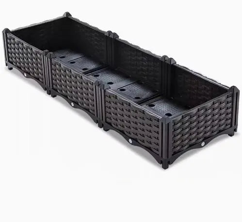 Rectangular Stackable Planters Large Rectangular Stackable Flower Pot with Rack – Eco-Friendly Design