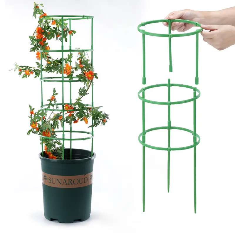 Half Round Plant Support Stake – Plastic Flower & Vegetable Trellis For Climbing Plants Garden Tools