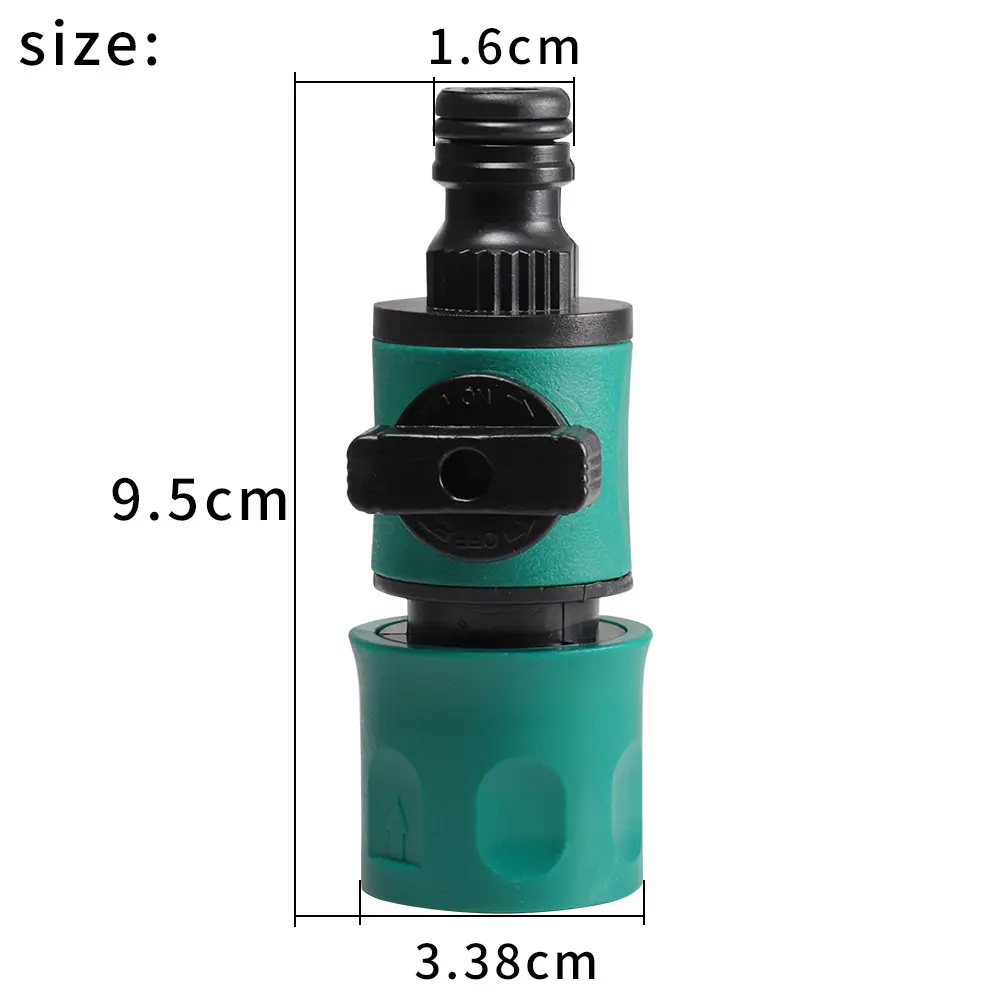 3/4’’ Thread Garden Faucet Connector With Shutoff Valve - Hose Nipple Adapter For Car Wash &