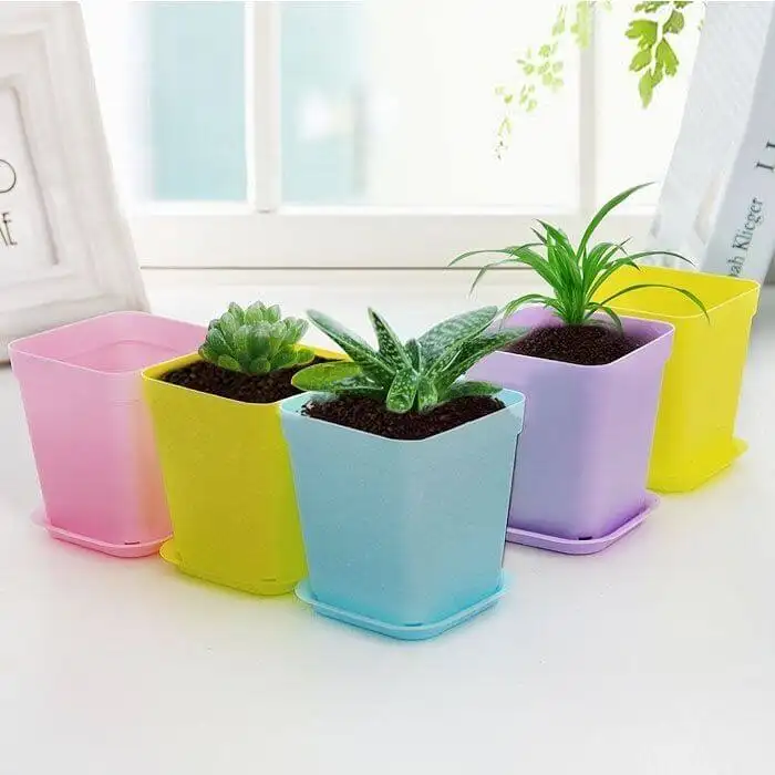 Mini Square Plastic Flower Pots – Ideal For Gardening And Bonsai Garden Tools