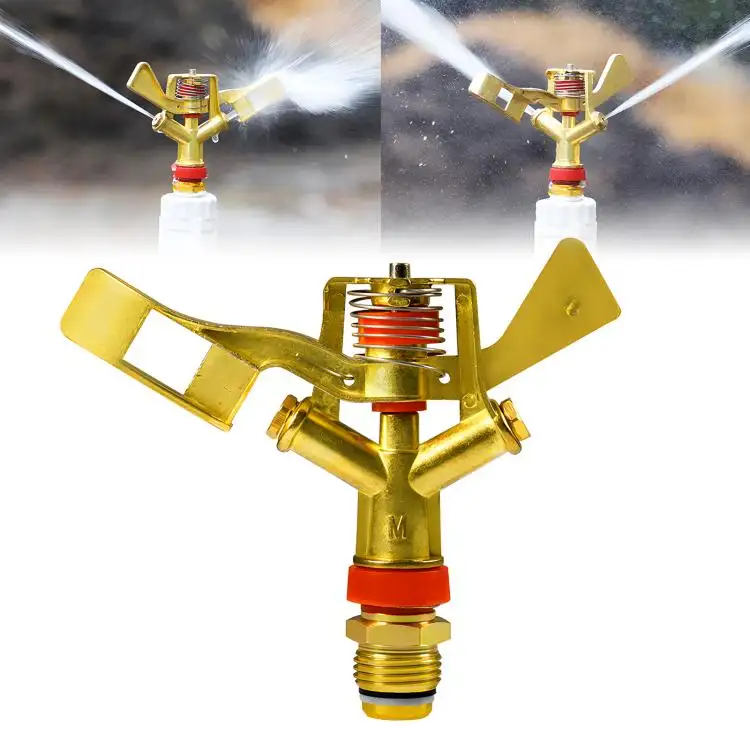 1/2 Inch Impact Sprinkler - Adjustable 360-Degree Zinc Alloy Lawn Garden Tools