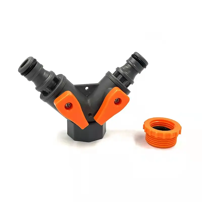 Outdoor Tap And Faucet 2-Way Garden Hose Splitter - Y Type Watering Connector Adapter Tools