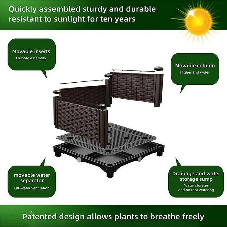 Plastic Rectangular Raised Garden Bed Planter Box – Ideal For Indoor Outdoor And Balcony