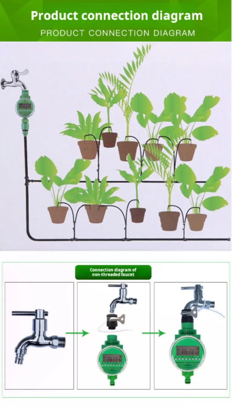 D50 Garden Automatic Irrigation Controller With Lcd Display - Smart Watering Timer For Drip Tools