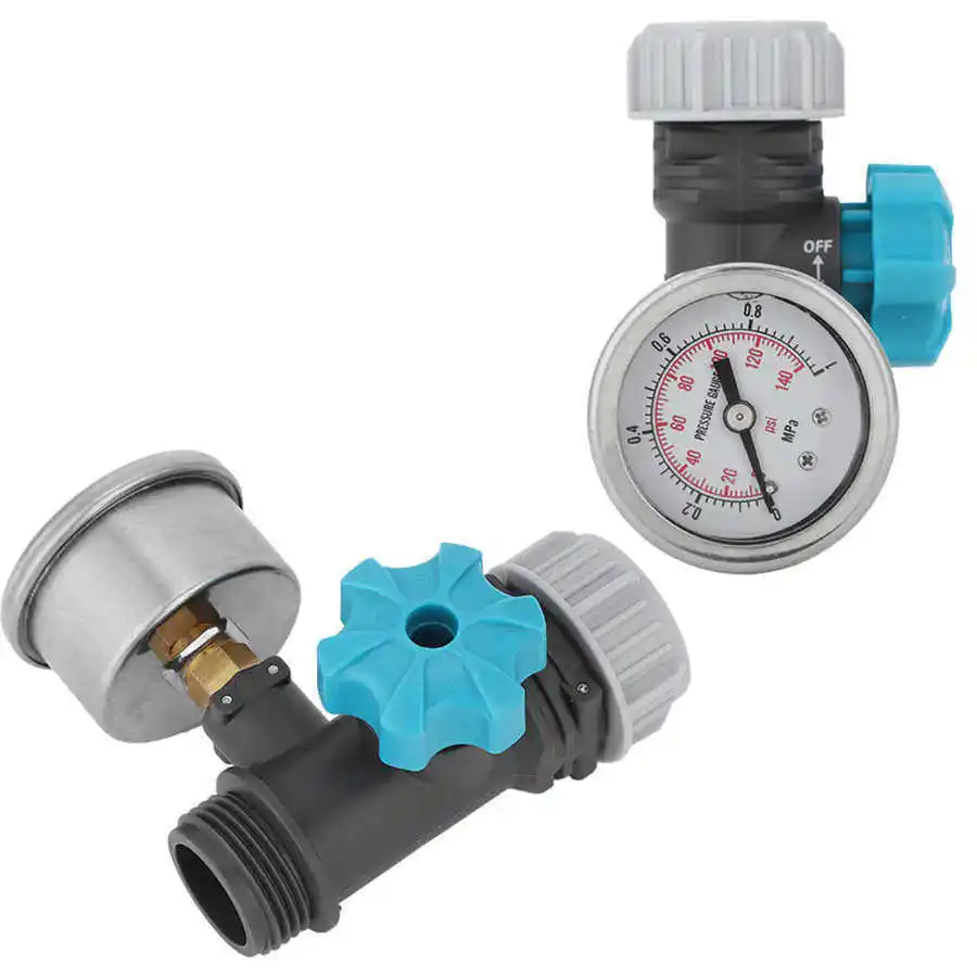 Adjustable Water Pressure Regulator Valve With Gauge For Greenhouse & Garden Irrigation Systems