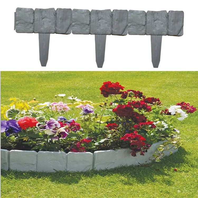 10-Pack Garden Pp Fence Edging – Cobblestone Effect Lawn Border For Diy Landscaping (3 Colors) Tools