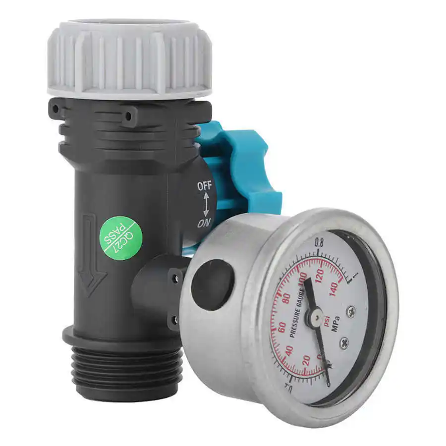 Adjustable Water Pressure Regulator Valve With Gauge For Greenhouse & Garden Irrigation Systems