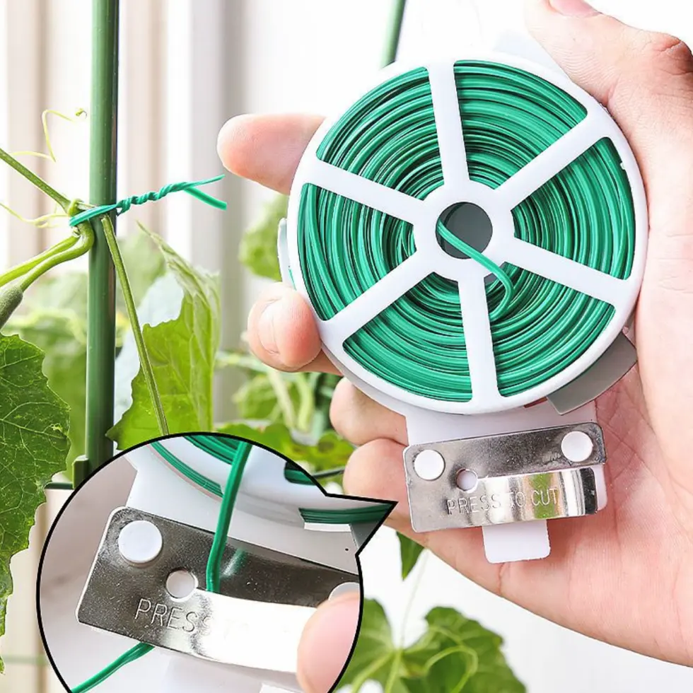 30M Plant Twist Tie Wire Roll With Cutter – Ideal For Gardening And Agricultural Use Garden Tools