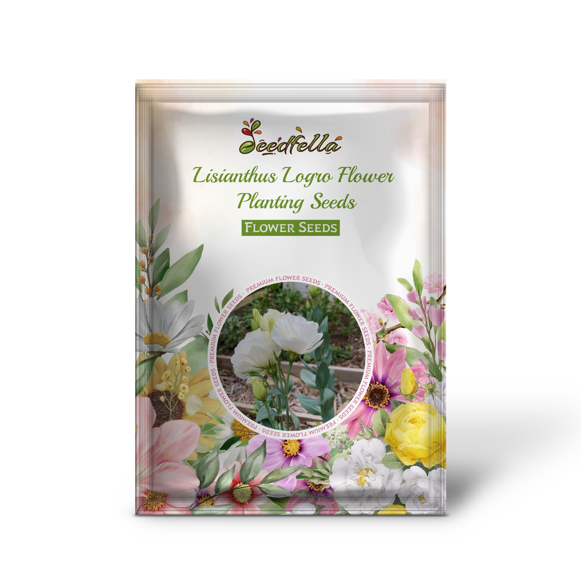 Lisianthus Logro flowers blooming in garden