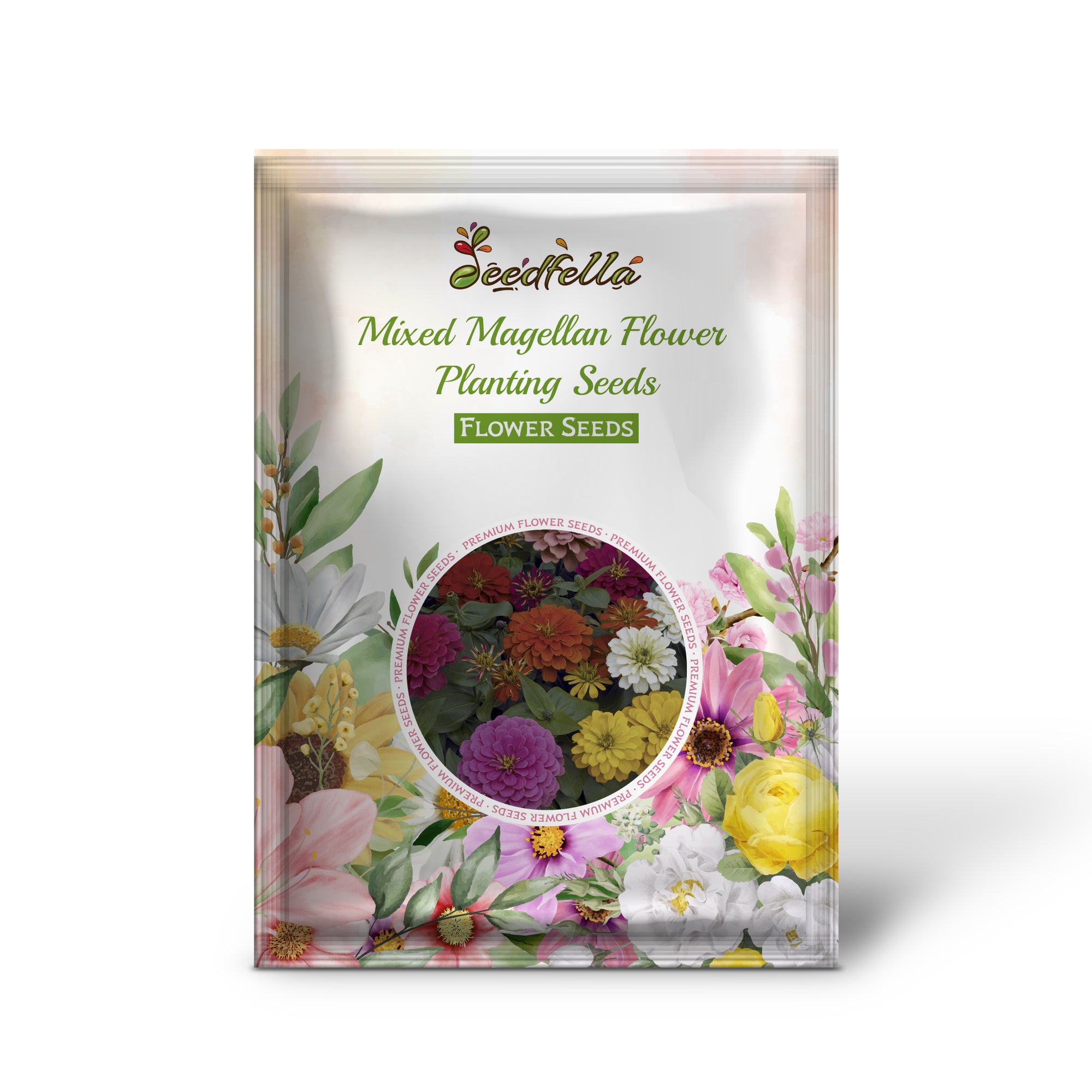 Mixed Magellan flowers blooming in garden