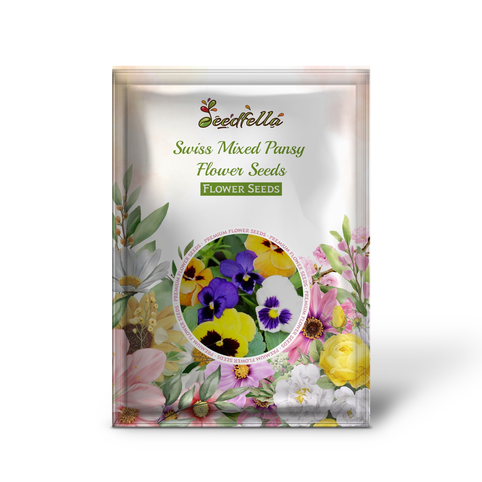 Swiss mixed pansy garden seeds for outdoor planting