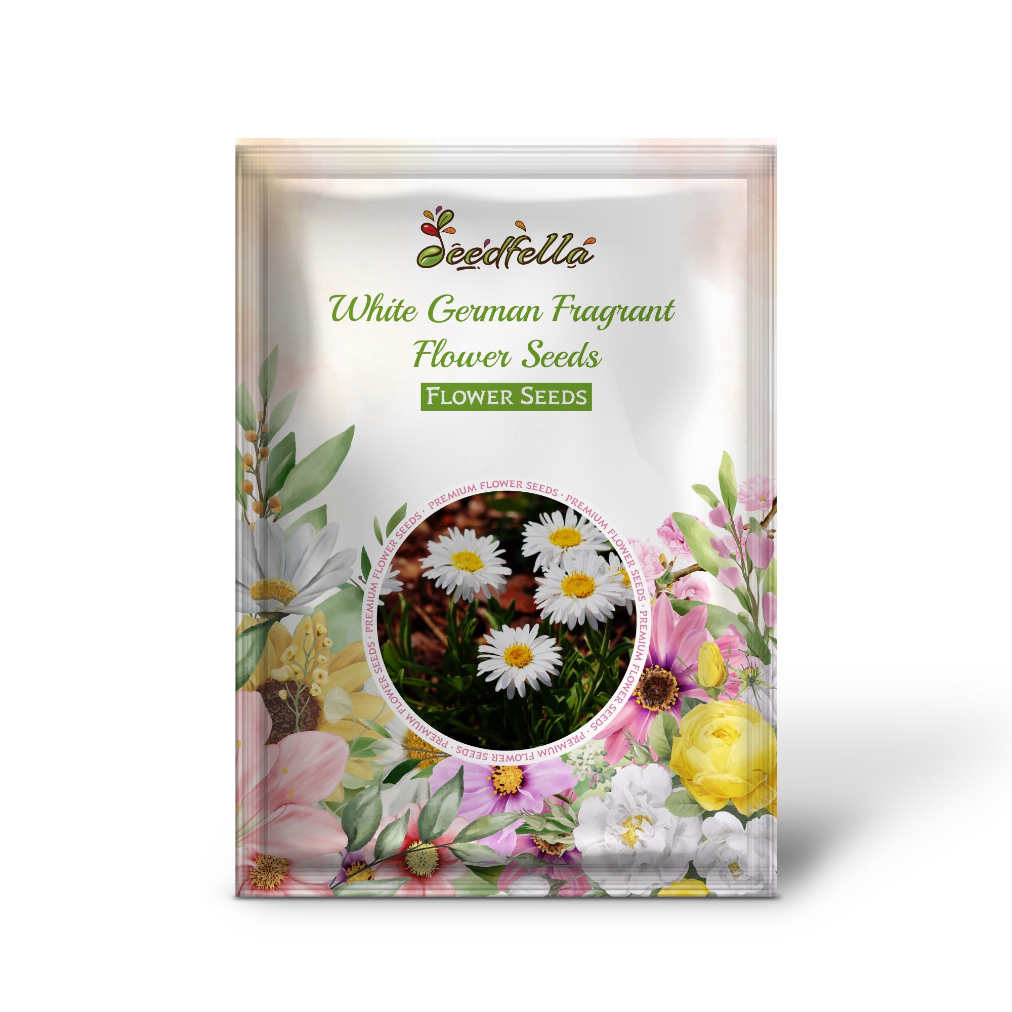 White German fragrant flowers blooming in garden