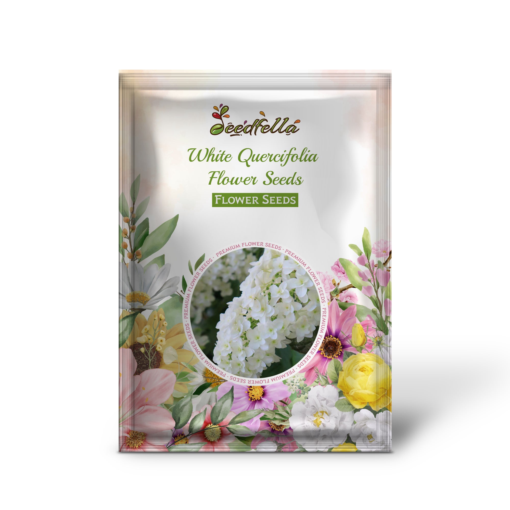 White Quercifolia flowers blooming in garden