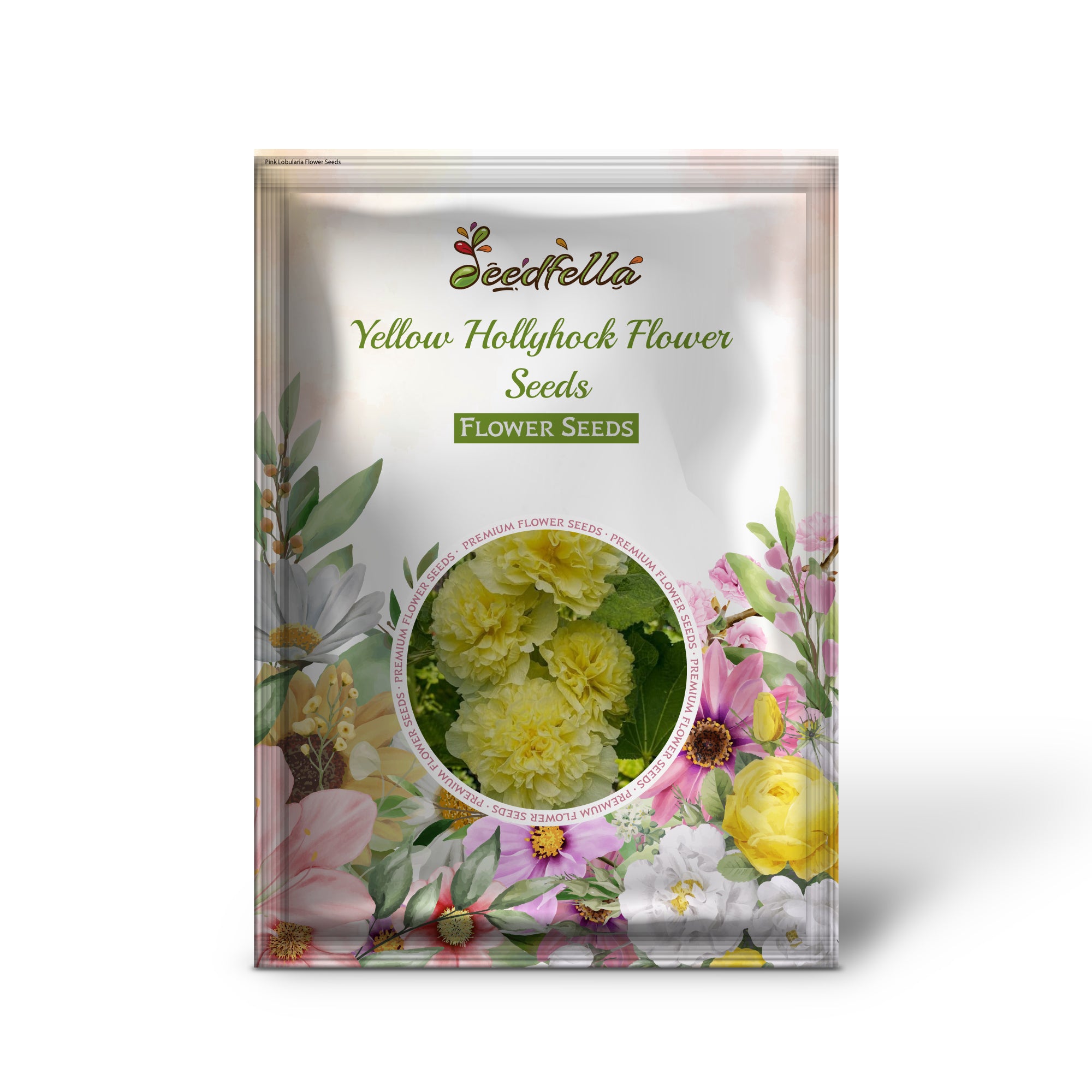 Yellow hollyhock garden seeds for outdoor planting