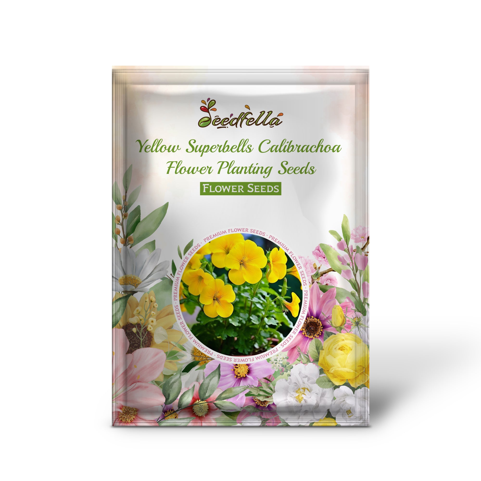 Yellow Superbells Calibrachoa flowers blooming