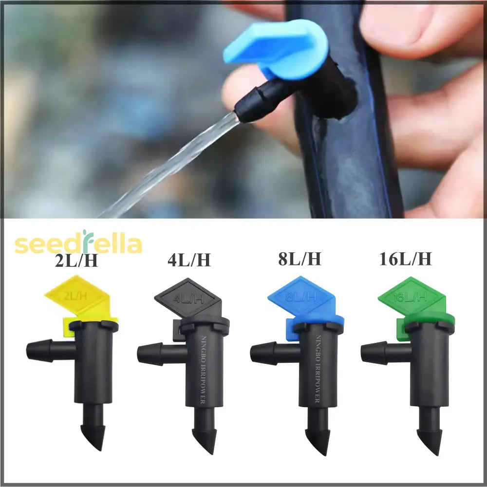 Adjustable Flow Rate Irrigation Dripper Emitter (2L/H 4L/H 8L/H 16L/H) Garden Tools