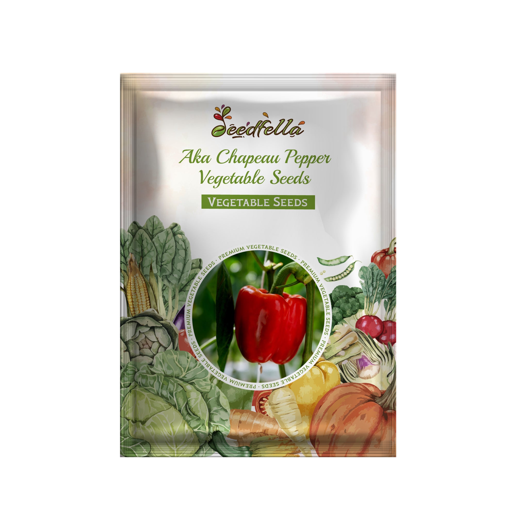 Aka Chapeau pepper seedlings sprouting in trays