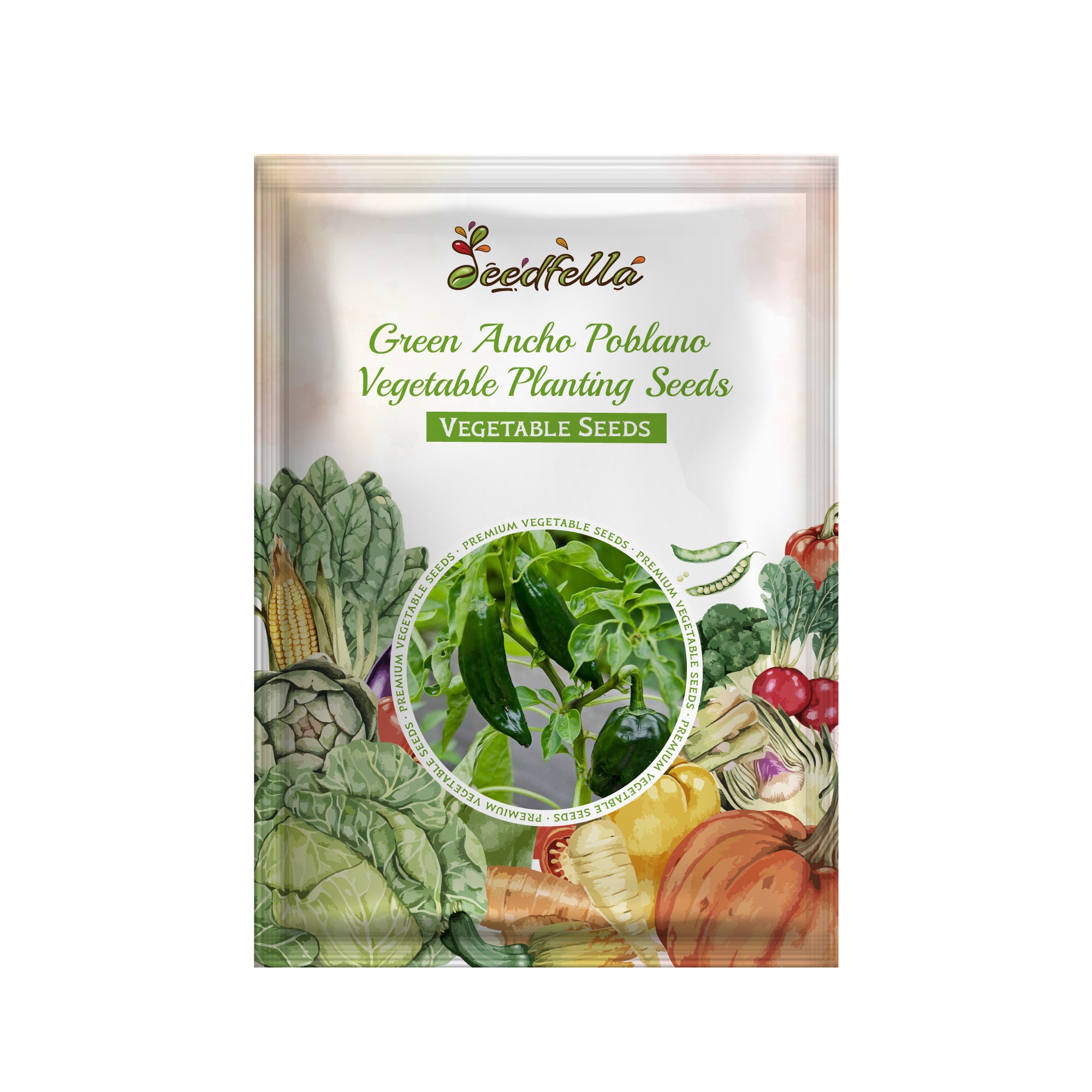 Ancho Poblano pepper seed package for gardening