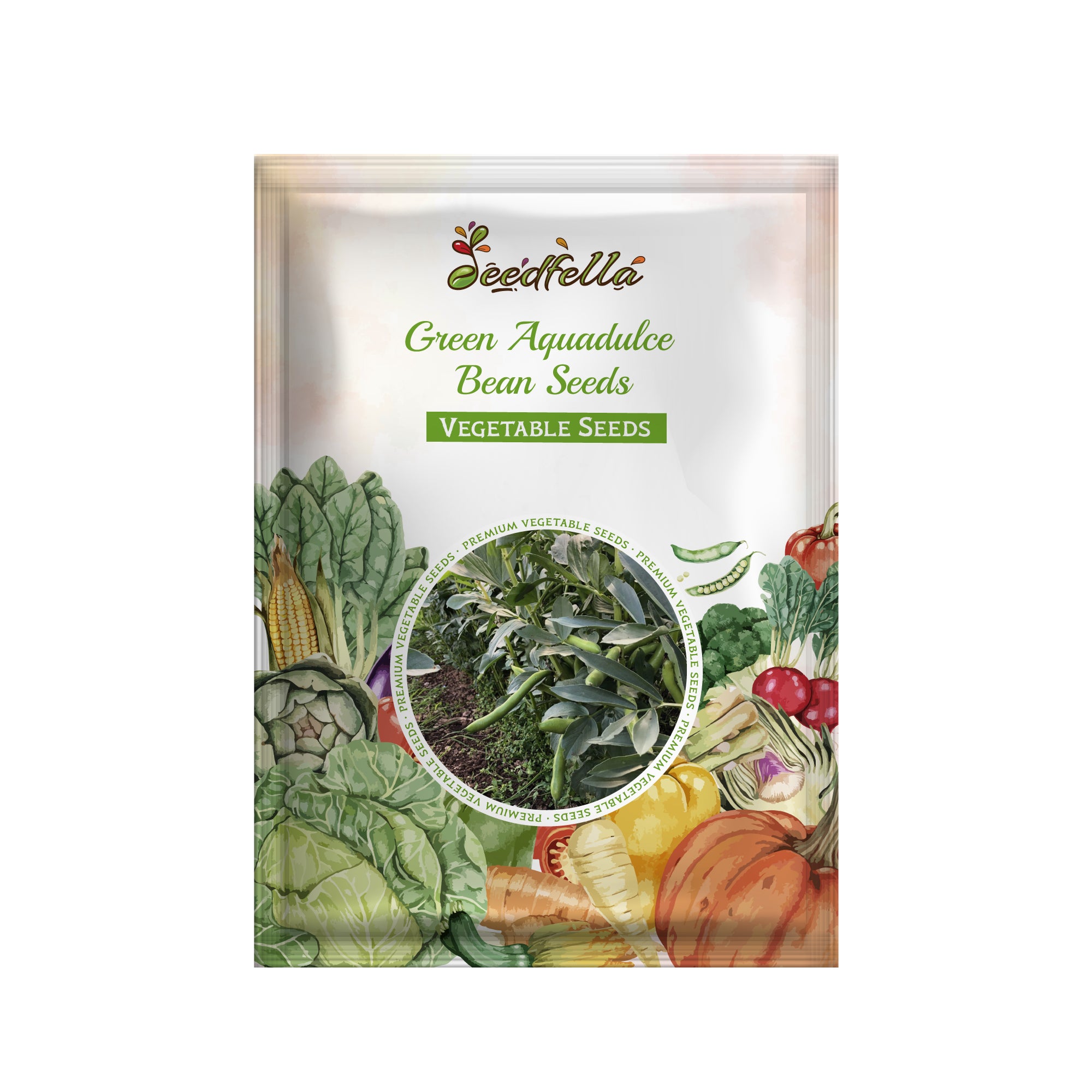 Aquadulce bean seed package for gardening