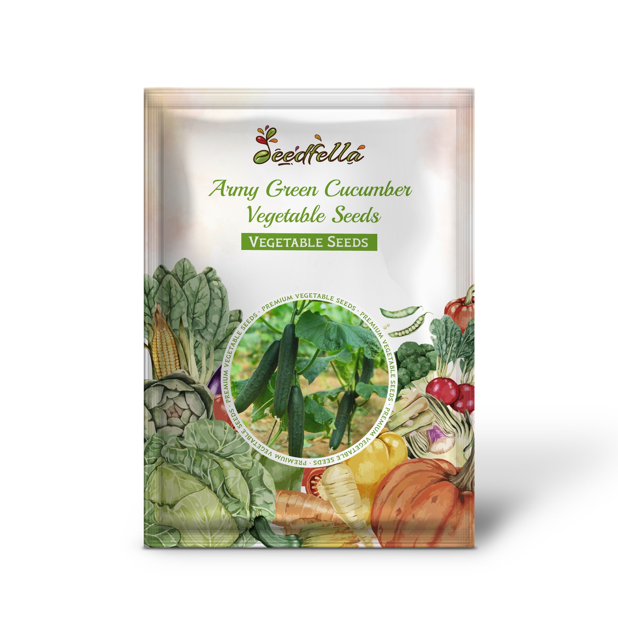 Army Green Cucumber seedlings sprouting in warm soil