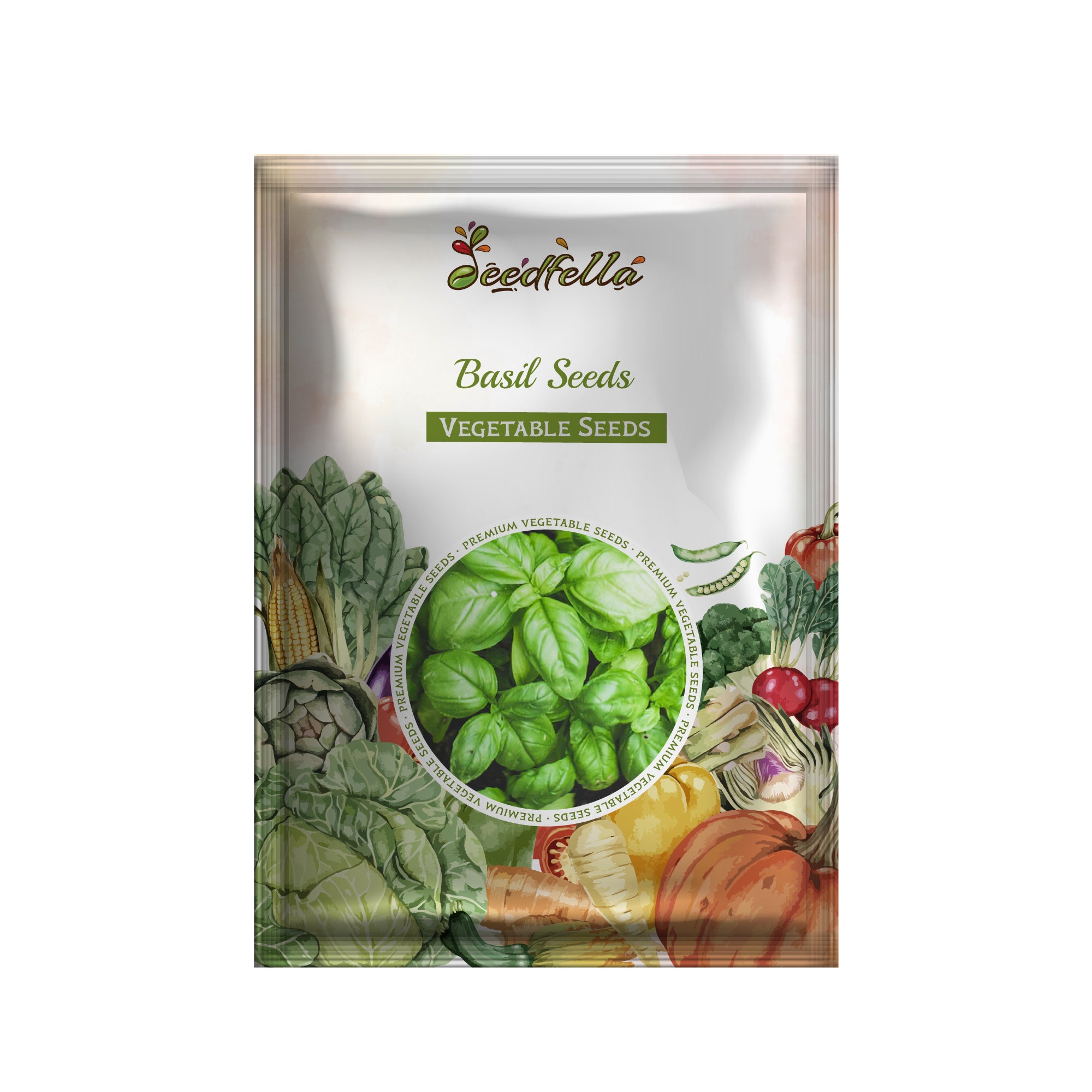 Aromatic green basil herb seeds