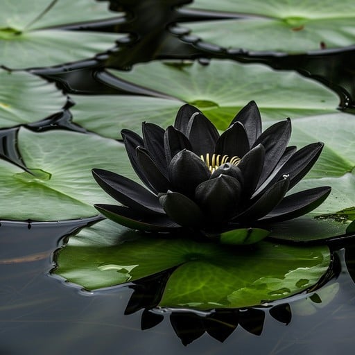 Close-up of dark Black Lotus petals
