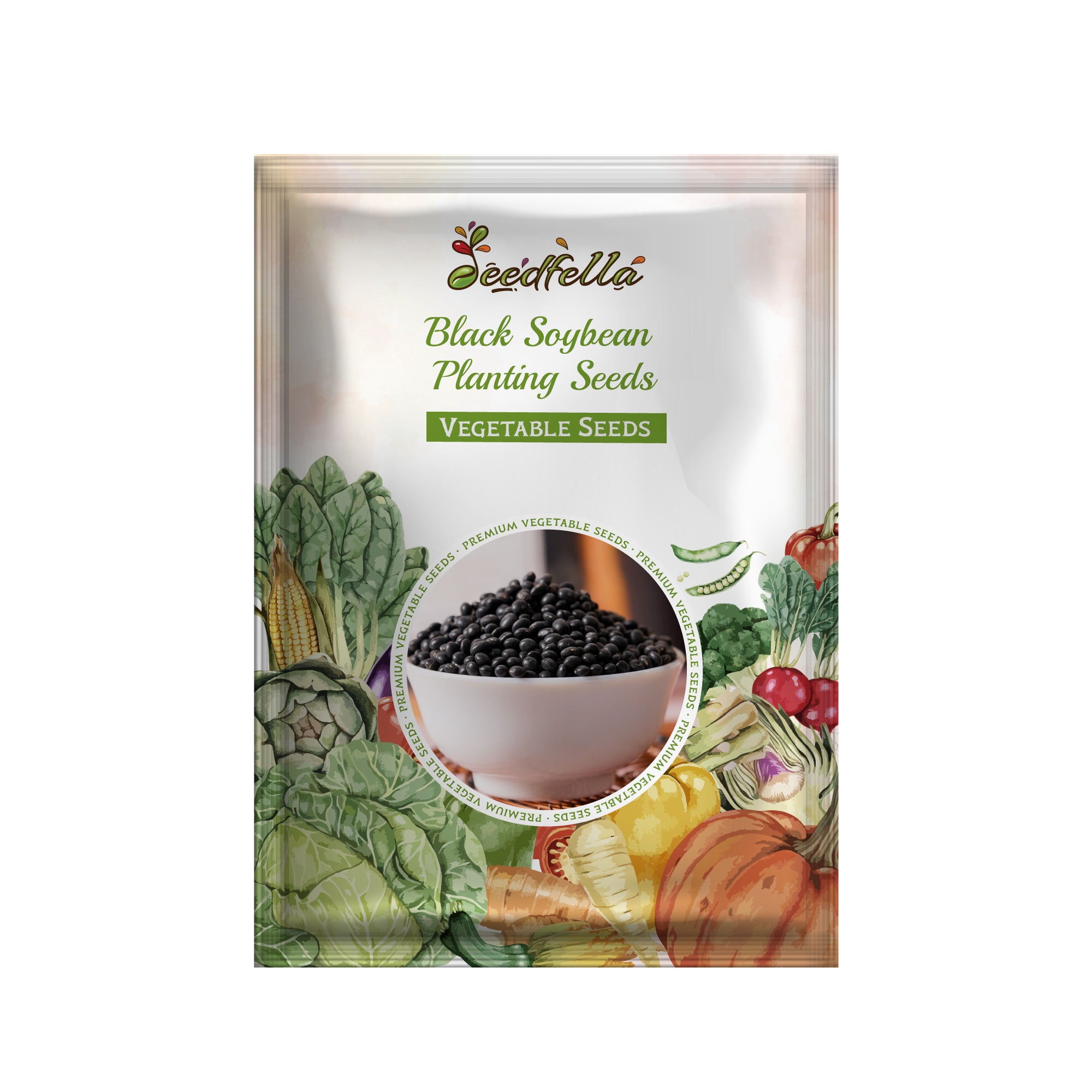 Black Soybean plants growing in a garden