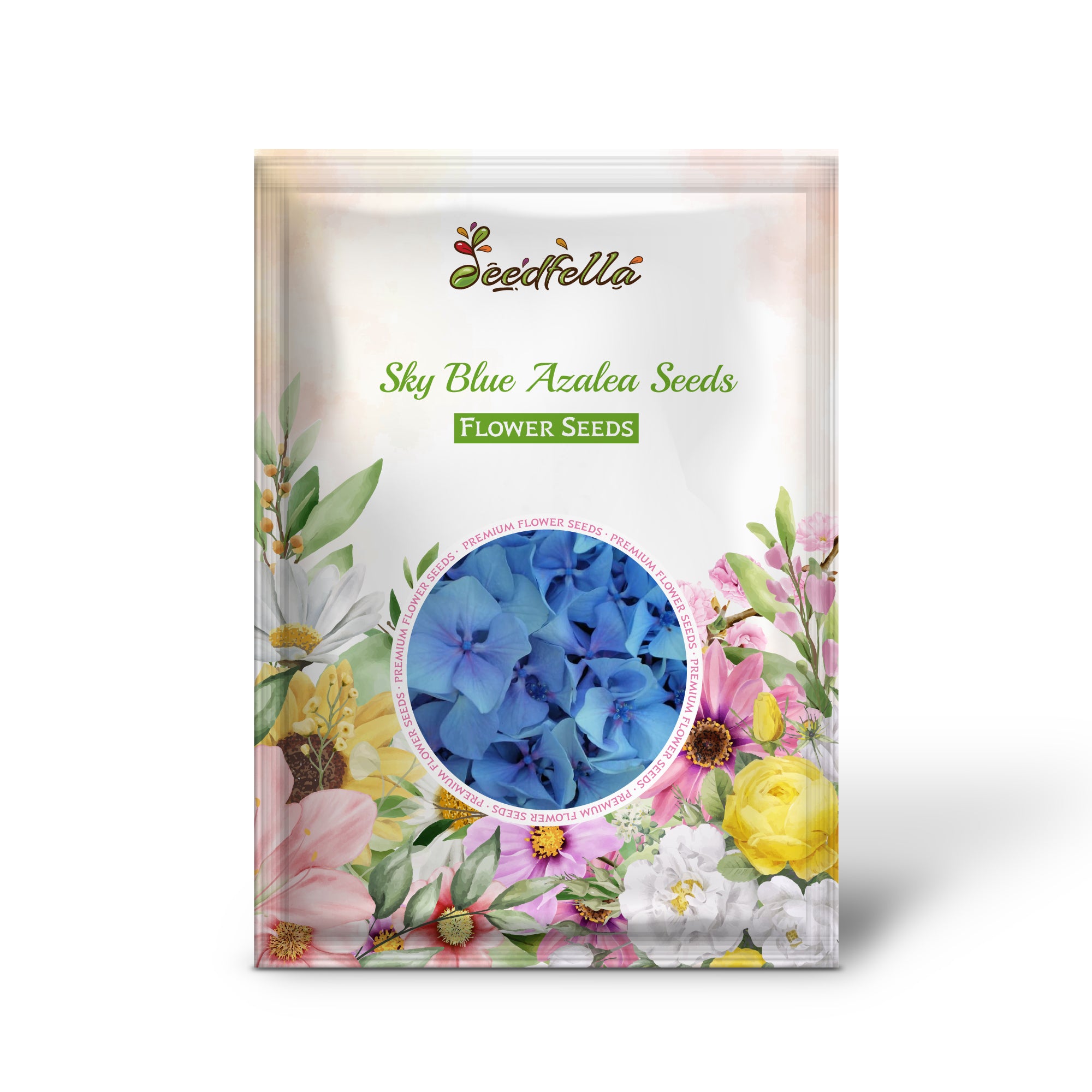 Vibrant Sky Blue Azalea Flowers in Garden