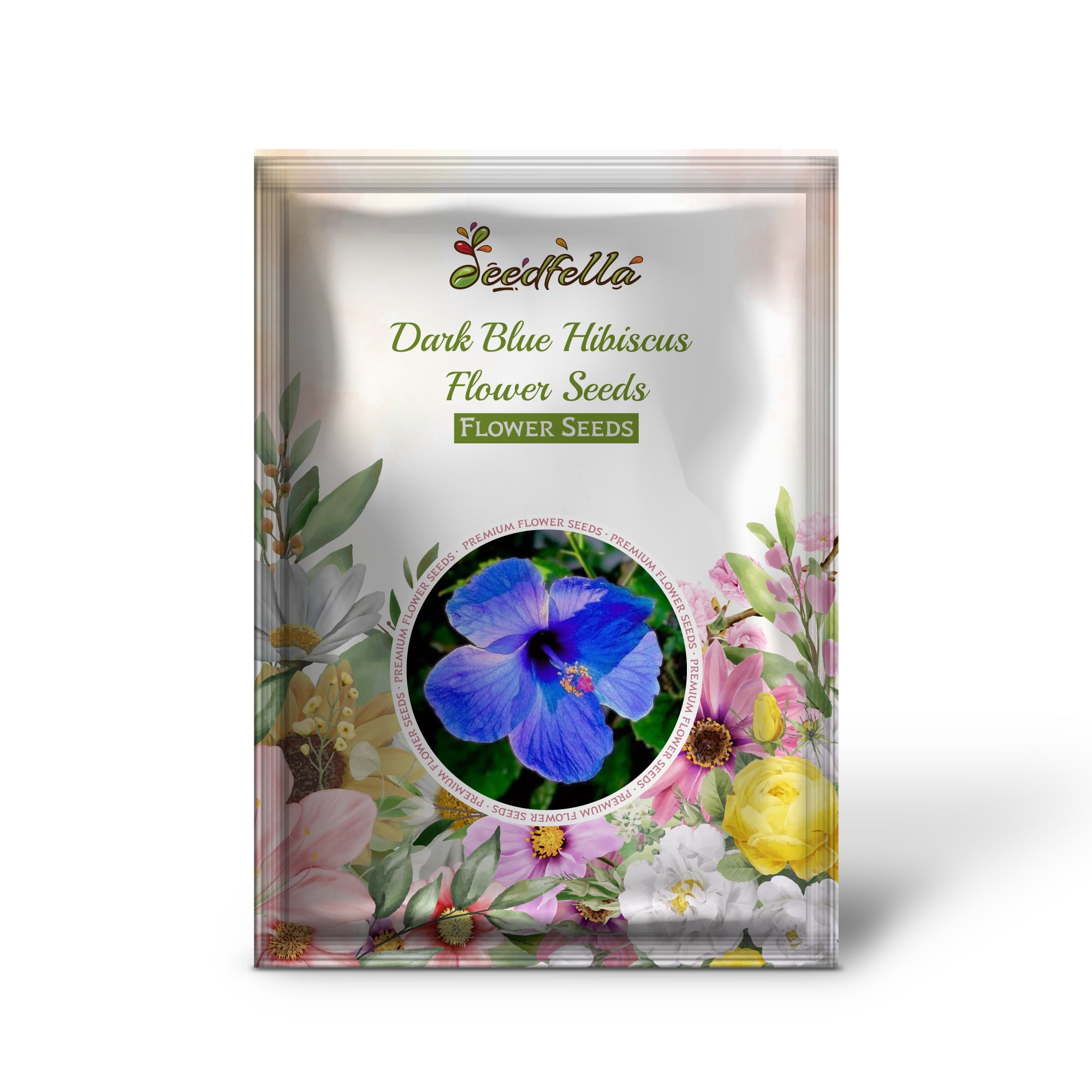 Vibrant Dark Blue Hibiscus Flowers in Garden