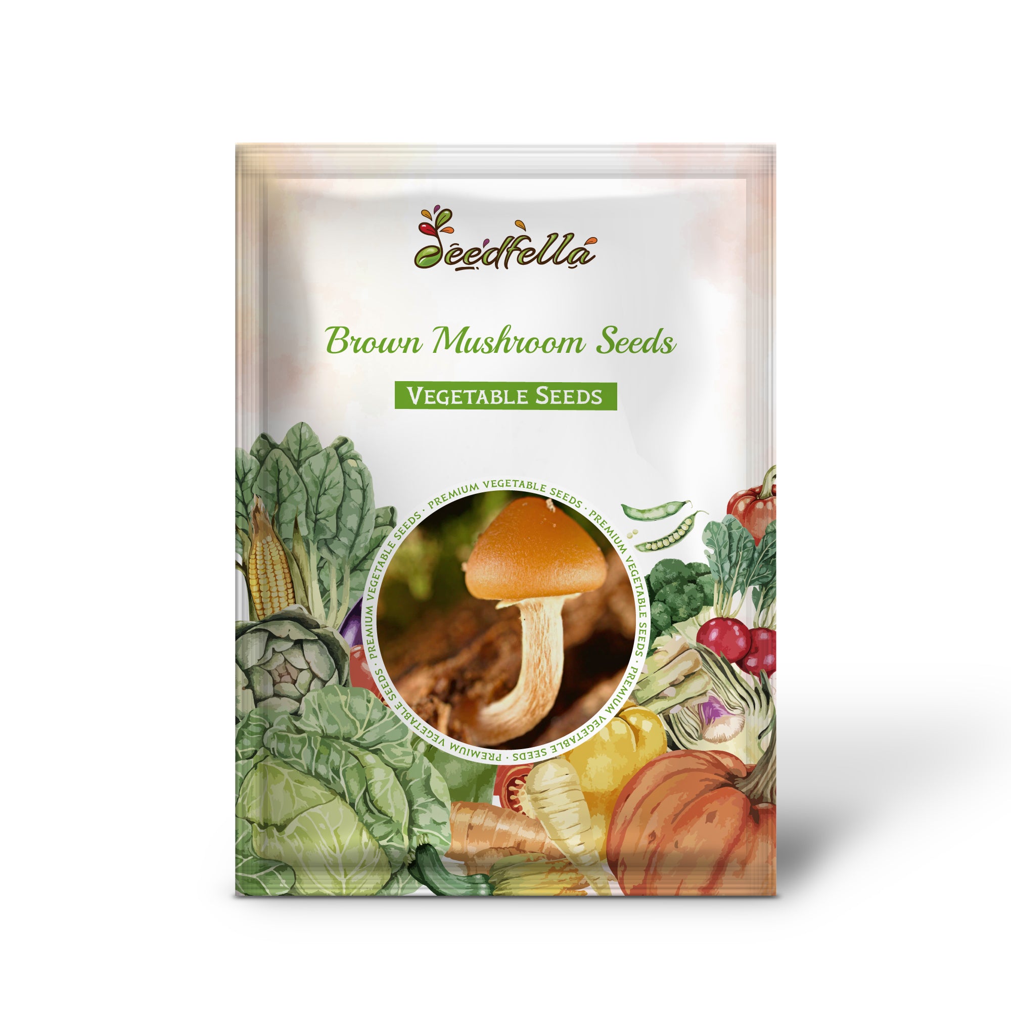 Brown mushrooms growing indoors on substrate