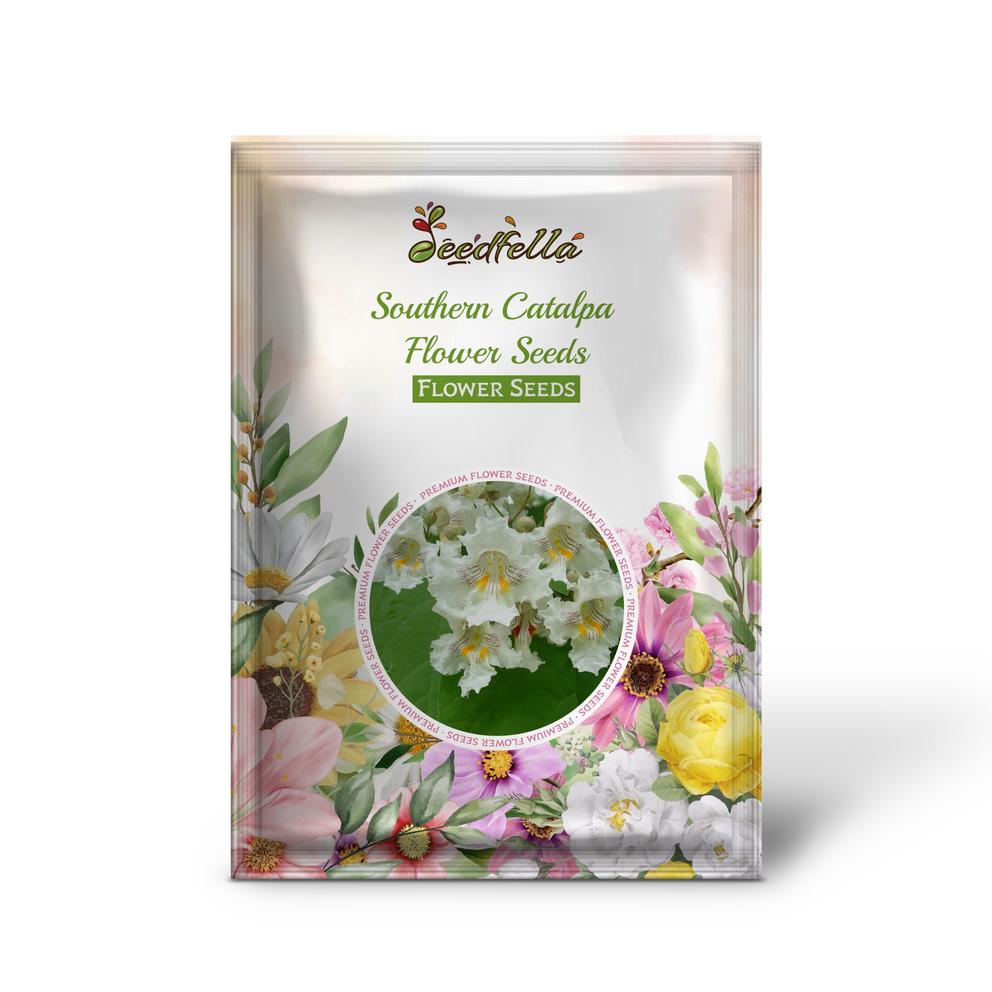 Southern Catalpa White Flowers with Yellow and Purple Markings