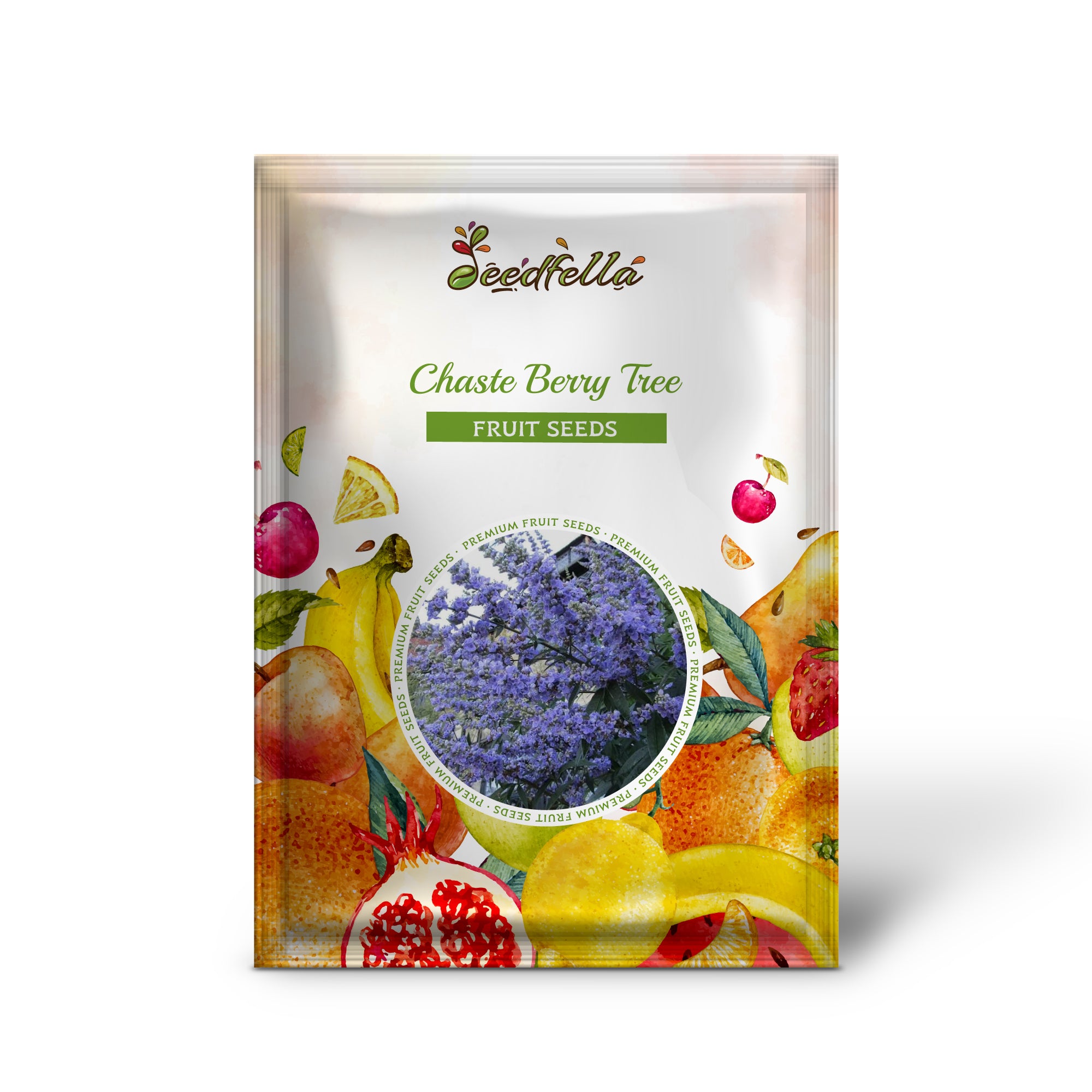 Chaste Tree in bloom with purple flower spikes