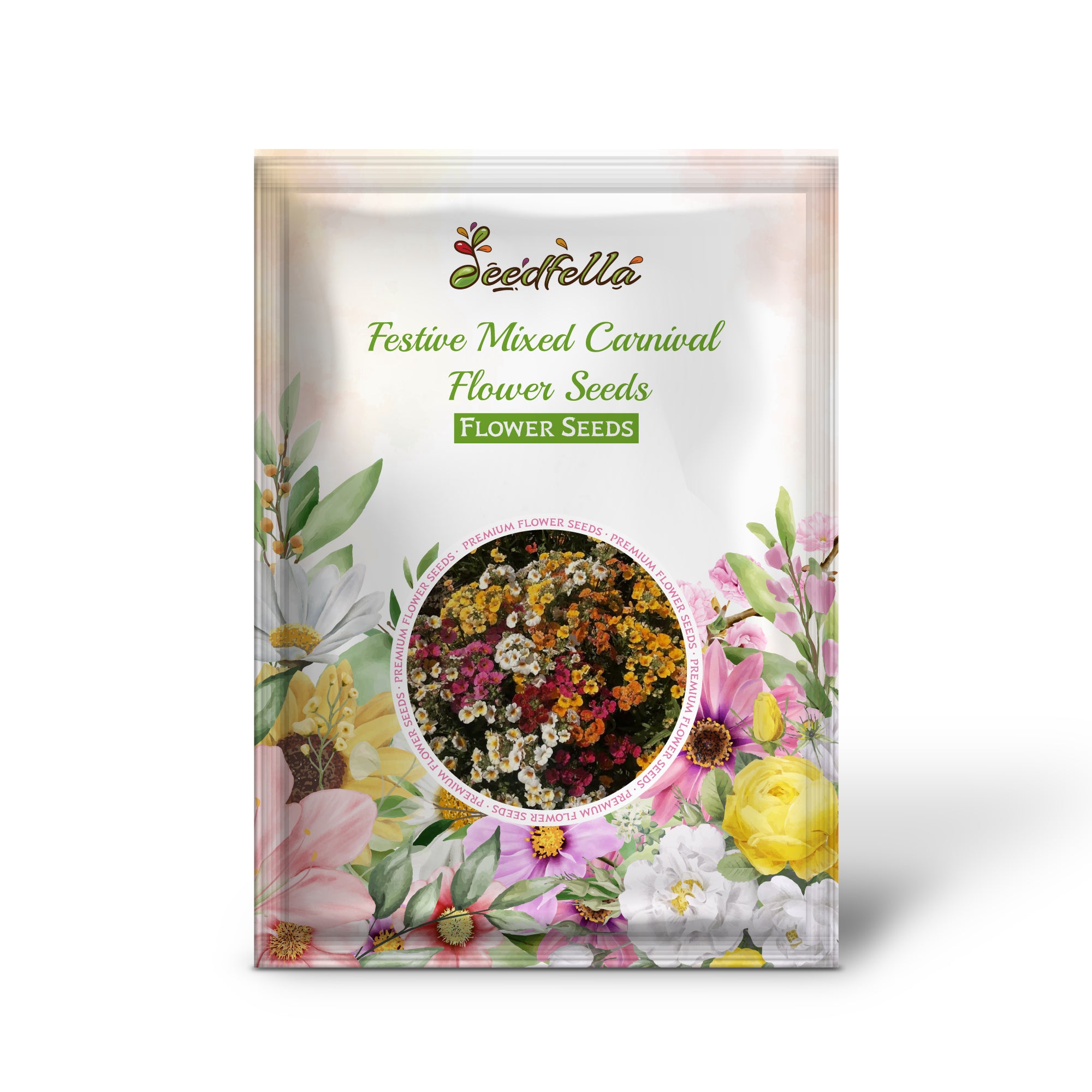 Vibrant Mixed Carnival Blooms in Garden