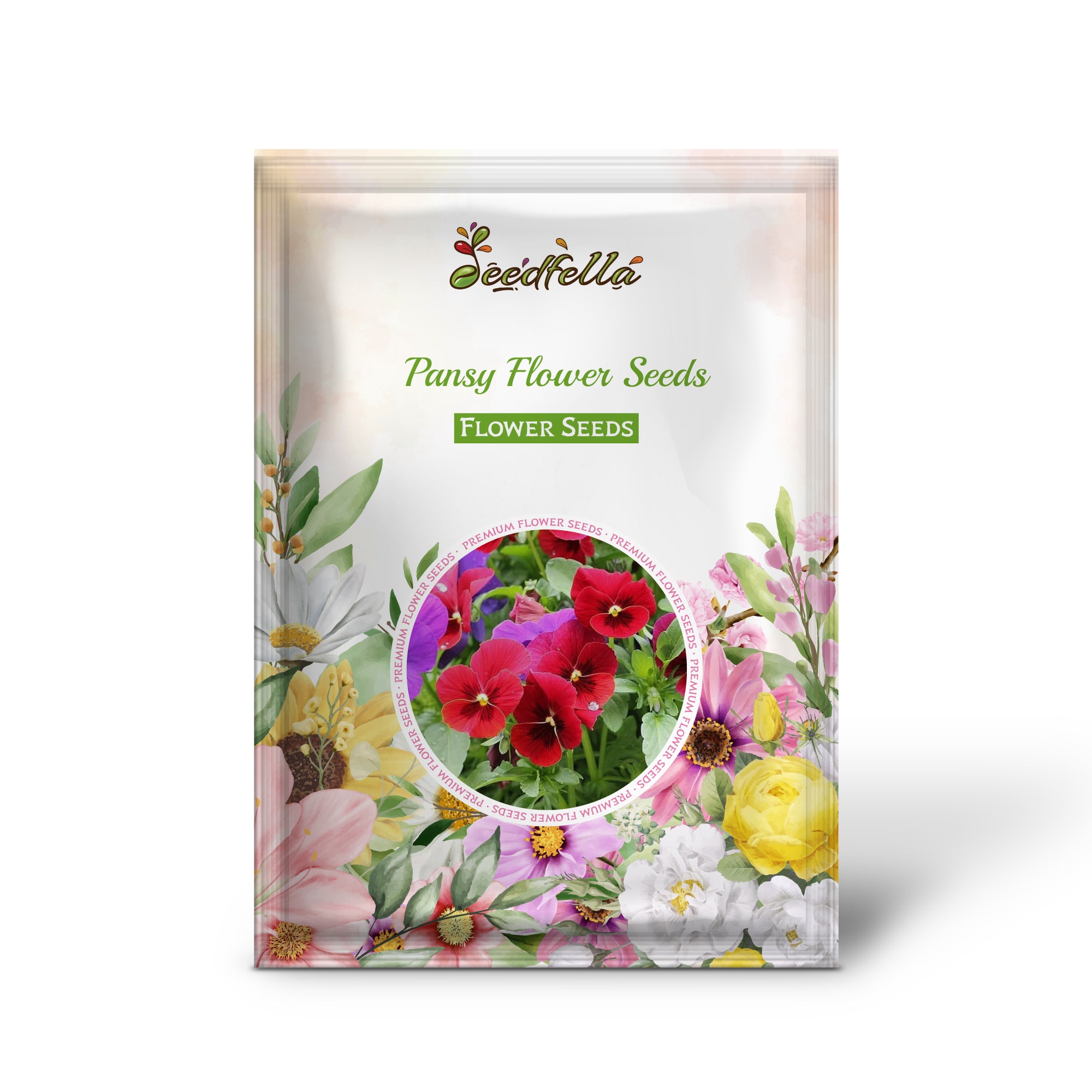 Vibrant Pansy Flowers in Mixed Colors