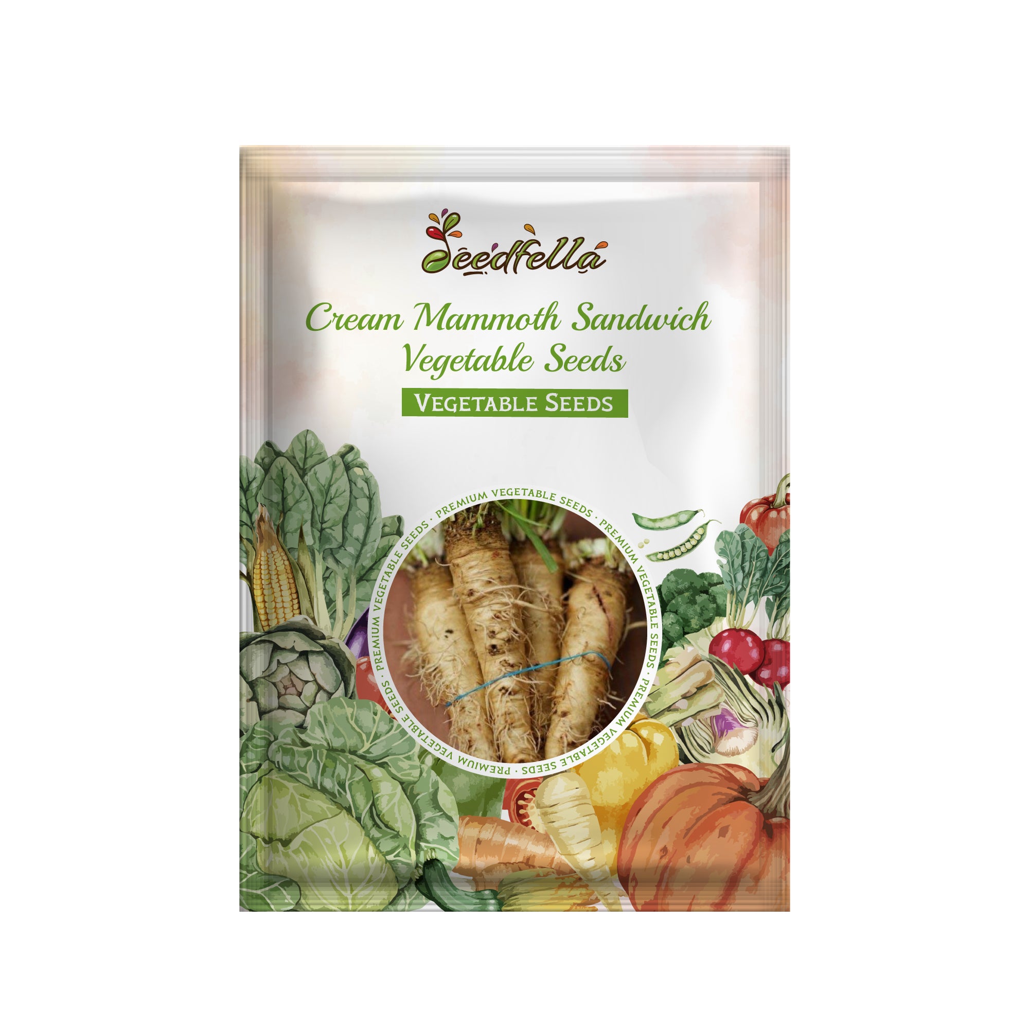 Cream Mammoth Sandwich seed package for gardening