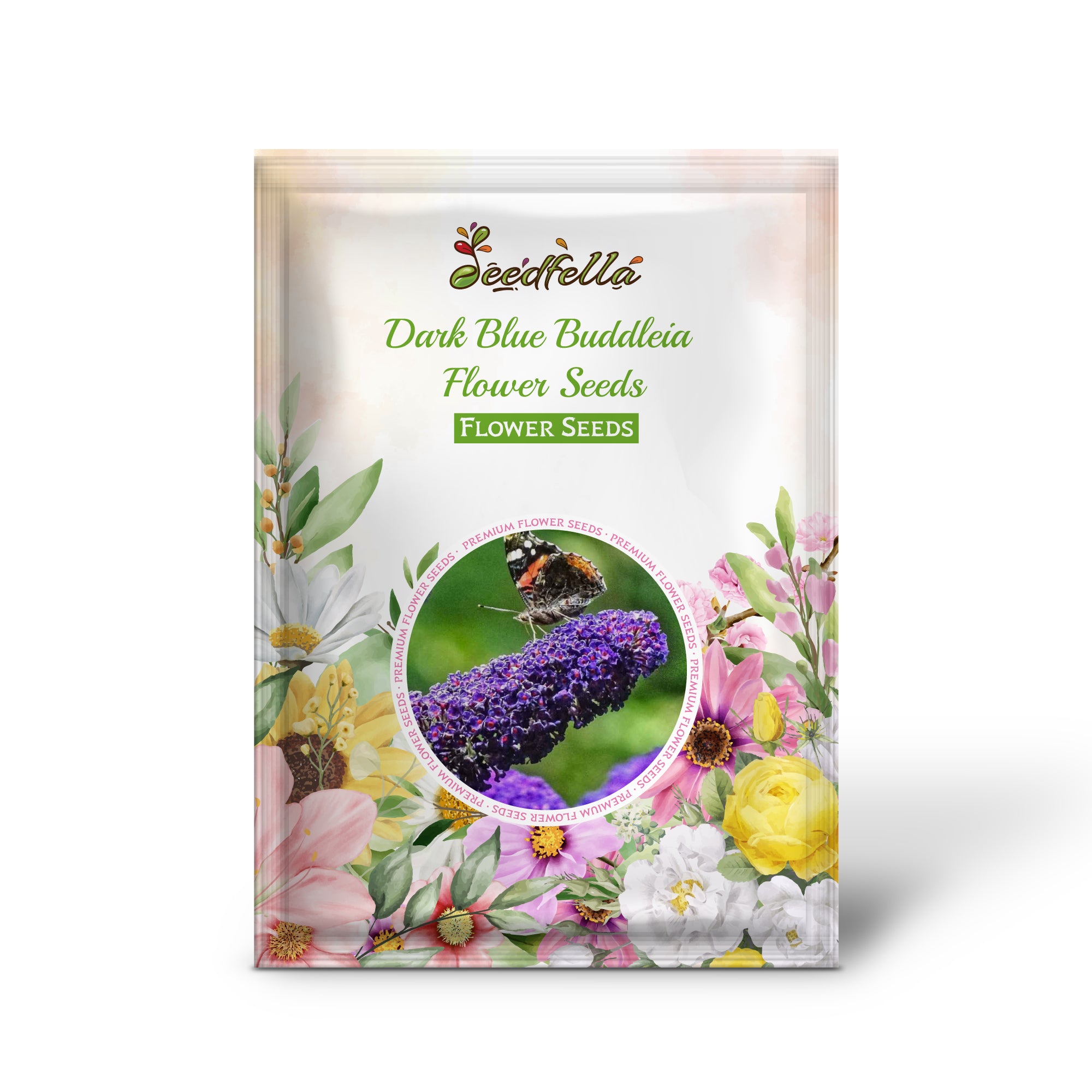 Dark Blue Butterfly Bush Blooms in Garden