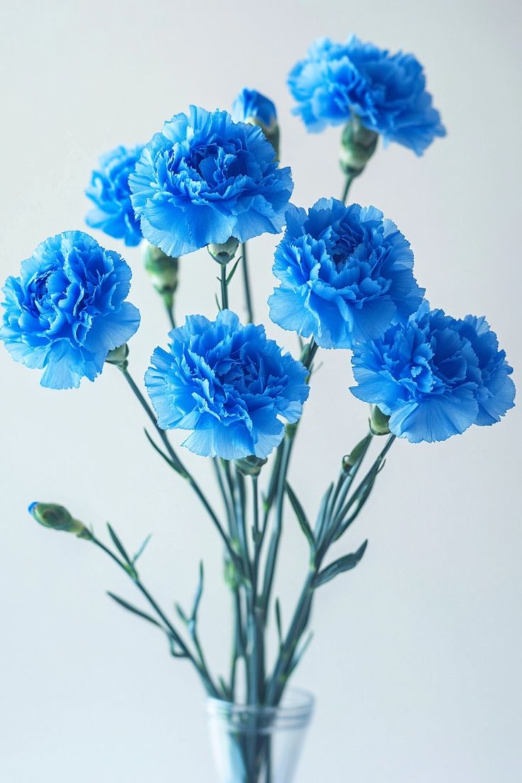 Dark blue dianthus seeds sprouting young plants