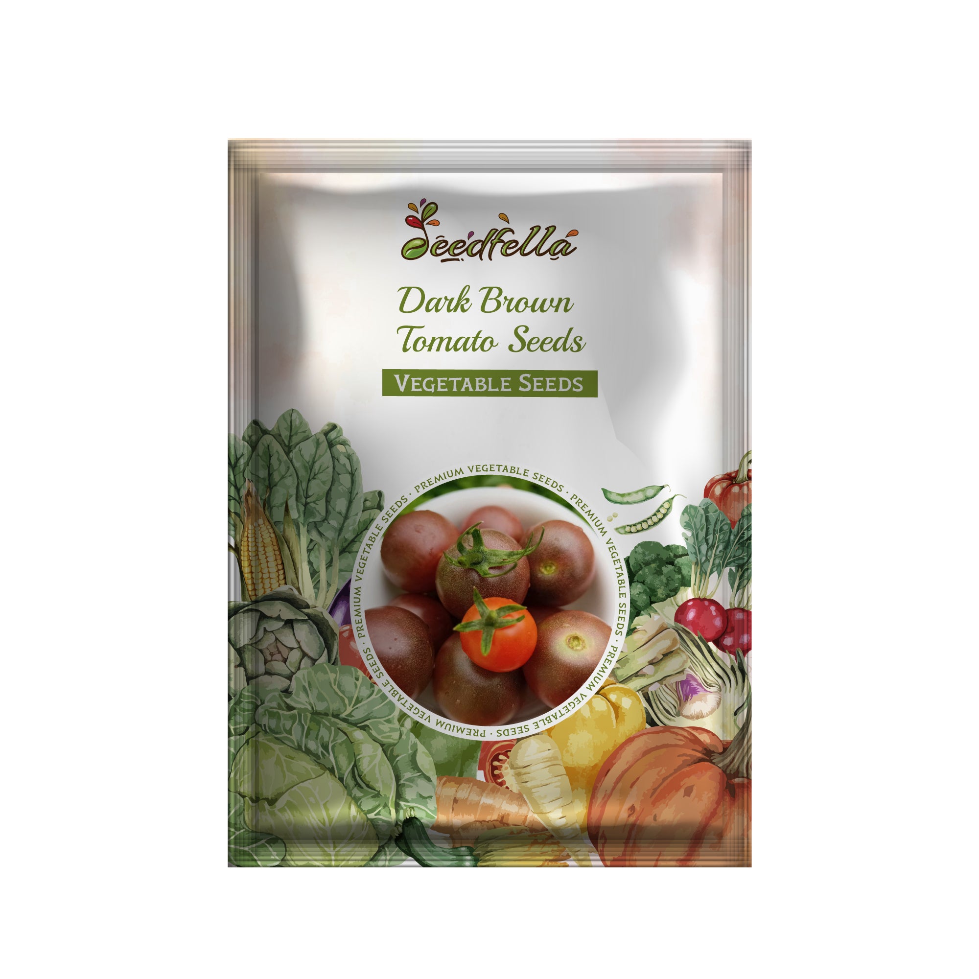 Dark brown tomato plants growing in garden