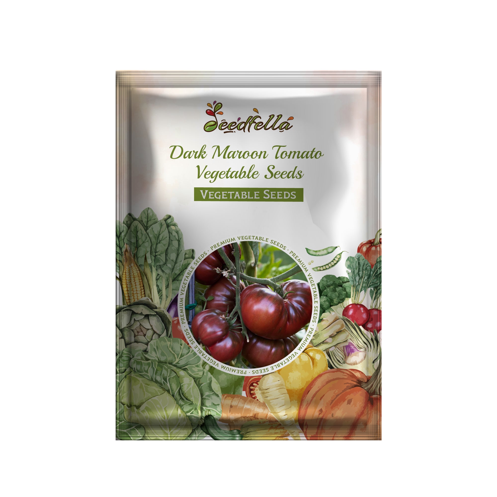 Dark maroon tomato plants growing in the garden