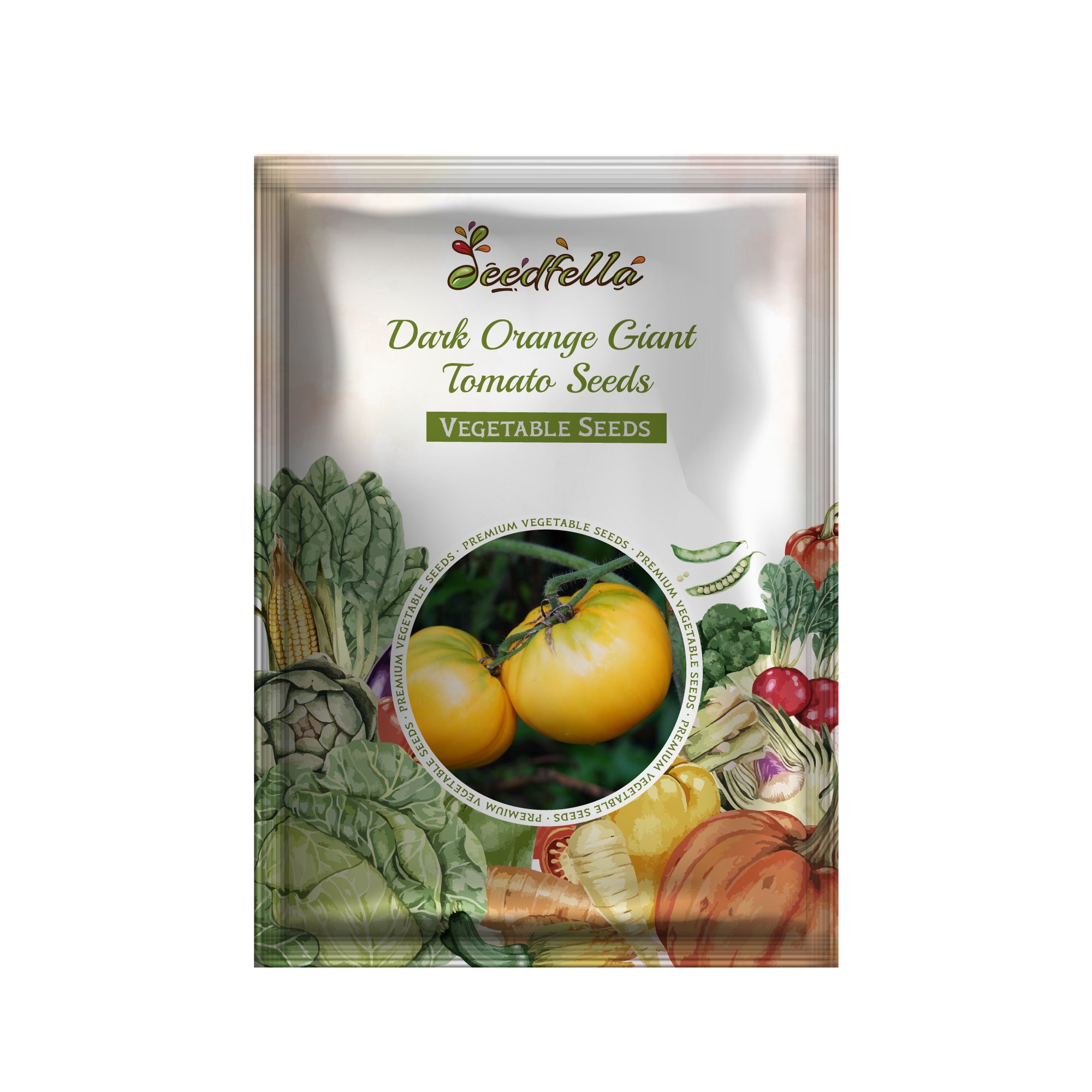 Dark orange tomato plants growing in garden