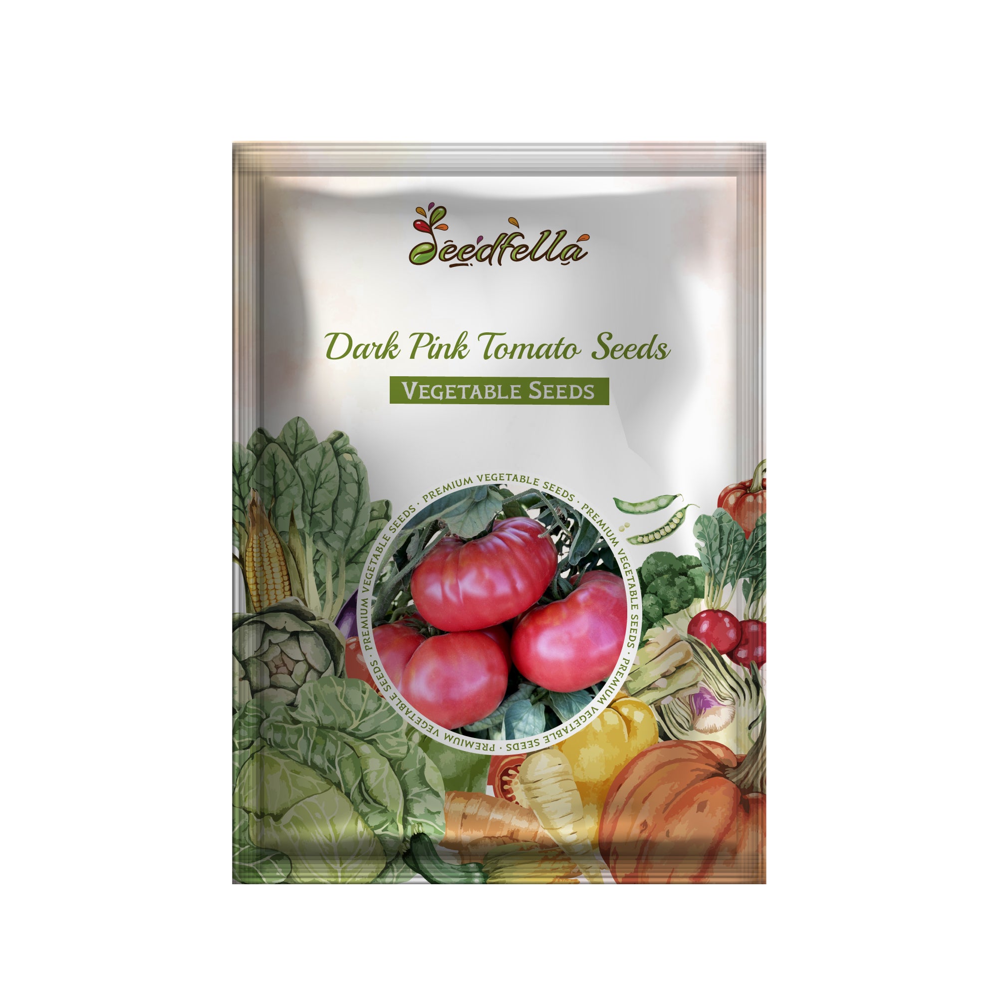 Dark pink tomato plants growing in garden