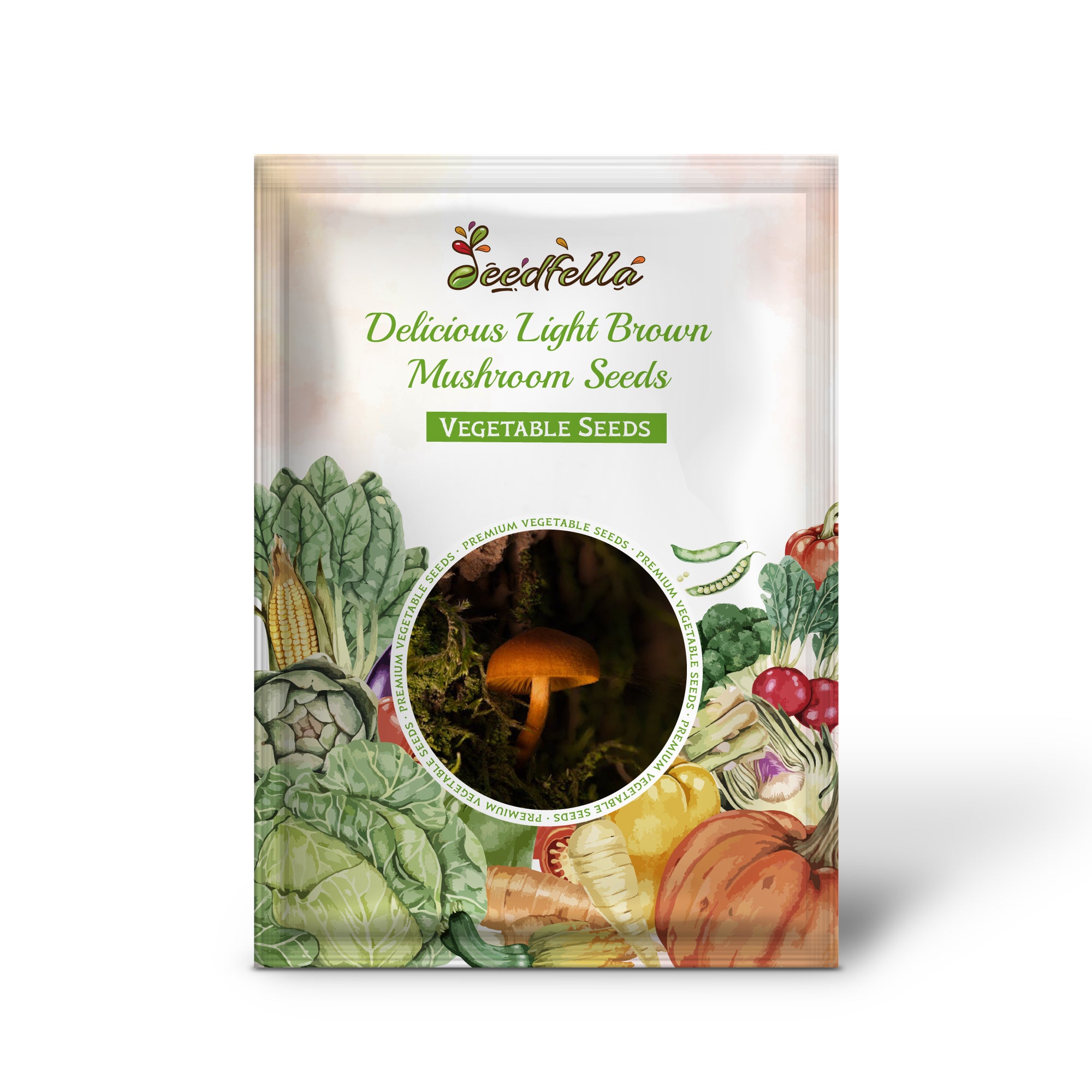 Delicious light brown mushrooms in garden